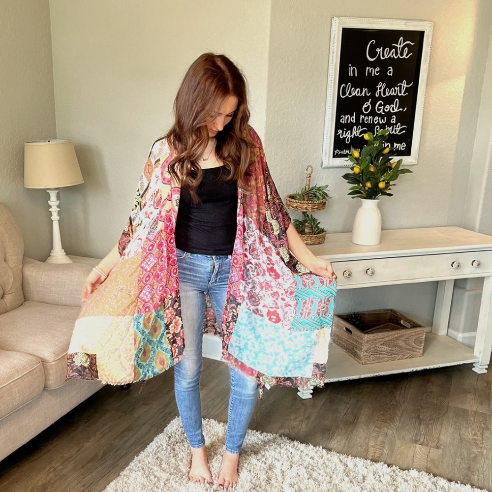 Colorful Patchwork Summer Kimono